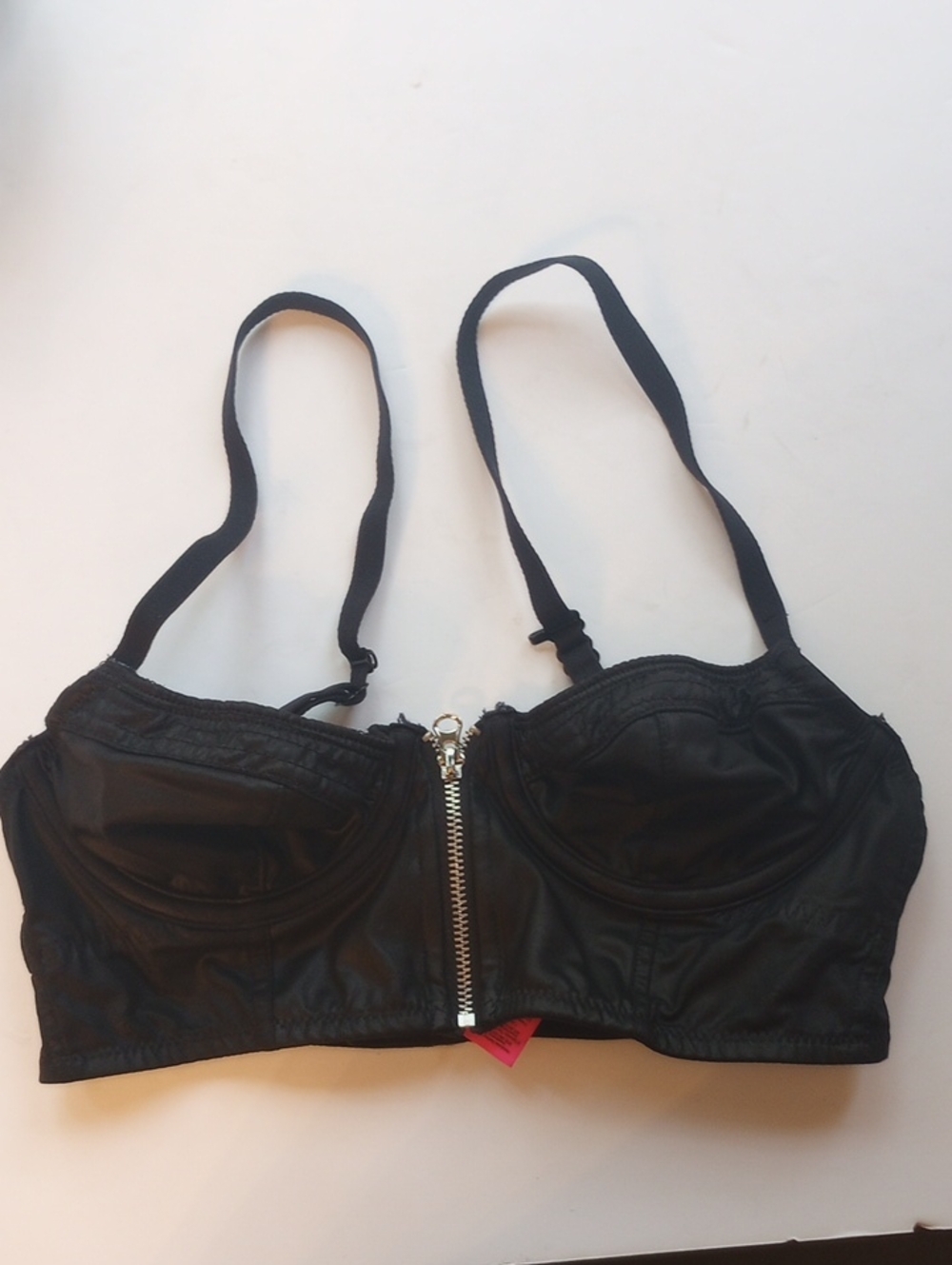 La Senza Black Front Zip Bustier Bra J-hook Convertible 32B
